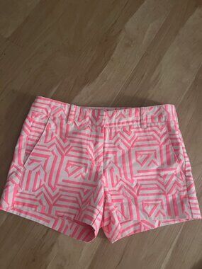 J.CREW Women's Pink Pattern Chino Shorts - Size 00 Pre-Owned